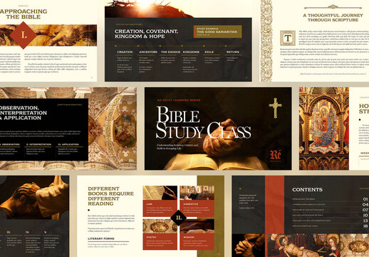 Bible Study Presentation Template for Church, Christian Education & Sunday School &ndash; Sermon Slides and Scripture Study Slide Deck