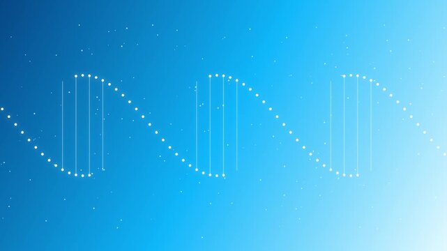 Abstract Blue DNA Double Helix Animation for Science and Biotech