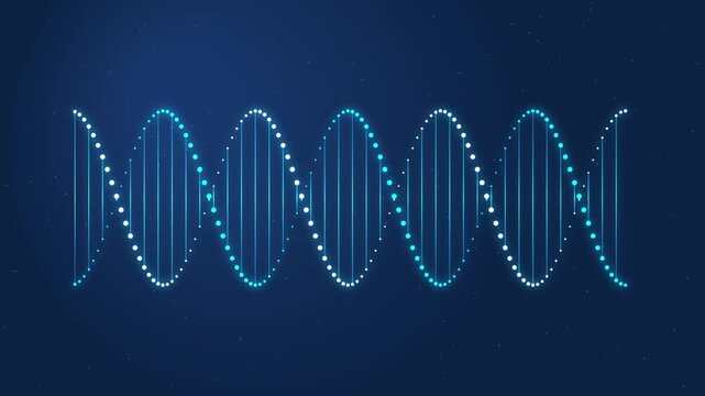 Glowing DNA Double Helix Animation for Science and Biotech