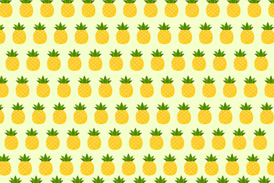 Seamless pineapple pattern on light green background