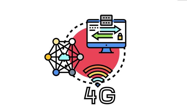Network wan type conceptual encompassing data transfer, cloud computing, wireless technology, and secure connections for digital communication and infrastructure
