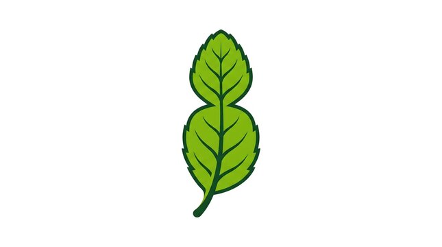 Vector illustration of a fresh green kaffir lime leaf isolated on a white background.