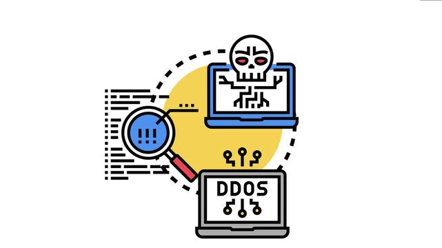 Network threat mitigation representing cybersecurity scanning for viruses and addressing distributed denial of service - ddos - attacks to ensure digital safety and information protection