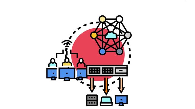 Network system architecture outlining user connections, centralized data processing, communication protocols, and cloud storage for efficient data flow and distributed access