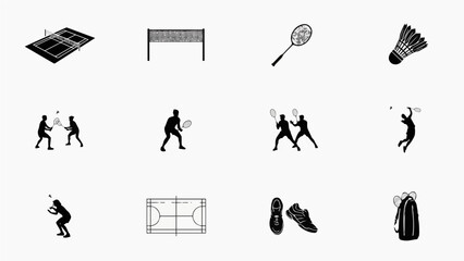 Fototapeta premium Illustrations of racket sports equipment