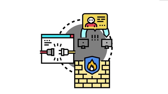Network infiltration concept unauthorized access into a digital system, bypassing firewall protection and compromising sensitive data and device security