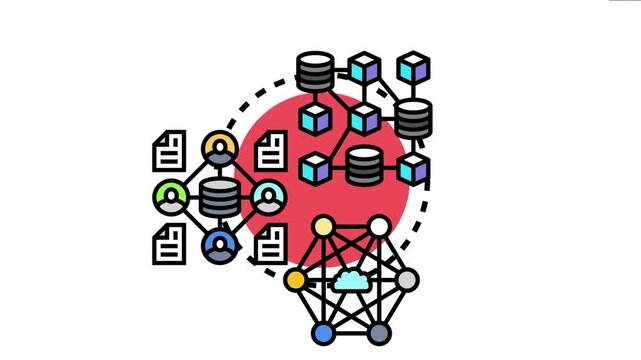 Network decentralization concept various connectivity models, including centralized and peer to peer structures, forming a secure and resilient web for data and user access