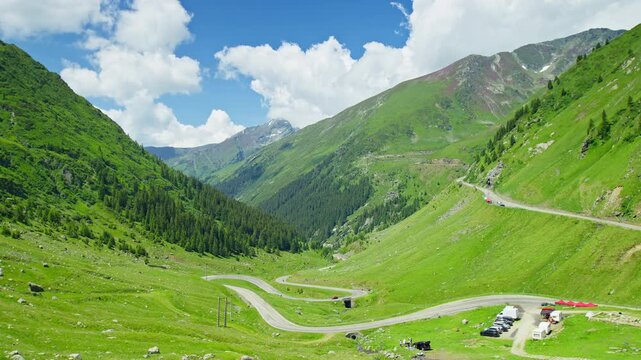 Sunlit Transfagarasan Above Capra Valley