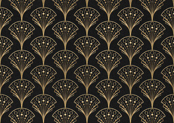 Gatsby palmette patterned background, dark brown design © Rawpixel.com