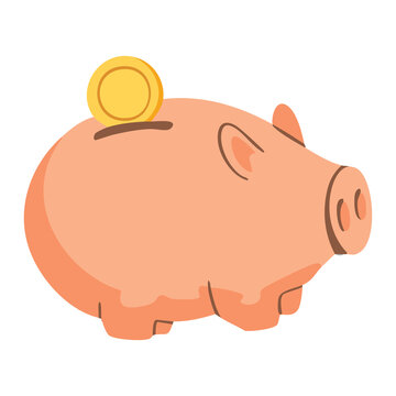Cute Piggy Bank Savings Icon