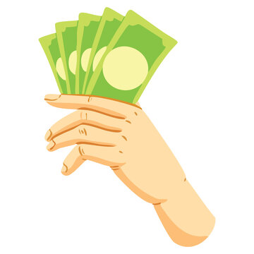Hand Holding Dollar Bills Icon