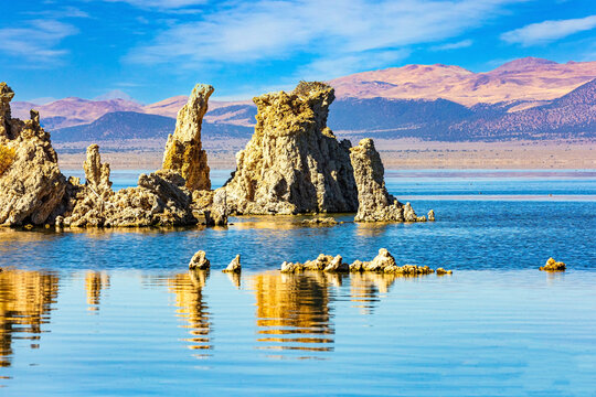 Sunset. The tufa towers.