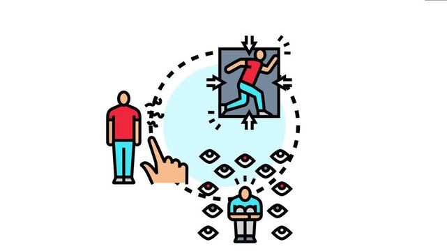 People experiencing anxiety, fear, and feeling overwhelmed by external pressures or internal scrutiny, various aspects of psychological discomfort and nervous conditions