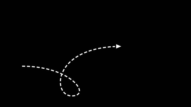 Animated White Single Loop Pointer Line Video Overlay