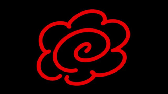 花丸を描くアニメーション（アルファチャンネル付き）
