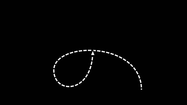 Animated Dashed Horseshoe Loop Arrow Video Overlay Graphic