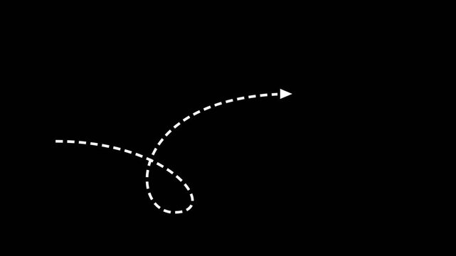 Animated Dashed Loop de Loop Arrow Video Overlay Graphic