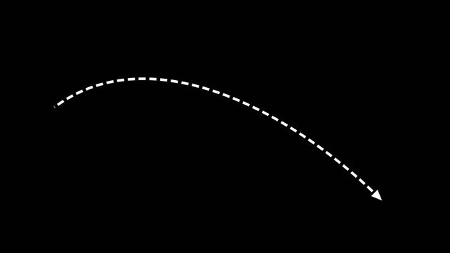 Animated Dashed Parabolic Arch Arrow Video Overlay Graphic