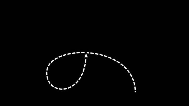White Dashed Horseshoe Loop Arrow Animated Pointer Overlay