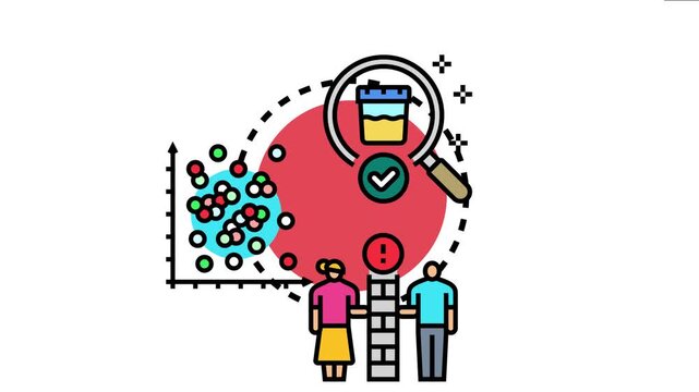 Negative correlation analysis a declining trend in data points from a scatter plot, impacting human interaction and health results, emphasizing risk and statistical research
