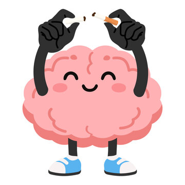 Quitting smoking healthy brain concept for nicotine addiction recovery