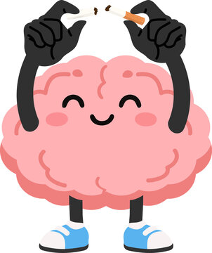 Quitting smoking healthy brain concept for nicotine addiction recovery
