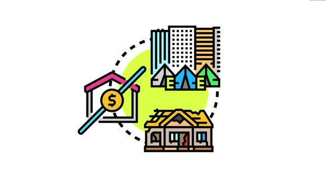 Socioeconomic factors creating housing insecurity, showing an inability to afford a home, eviction from an apartment, and living in temporary shelter accommodations
