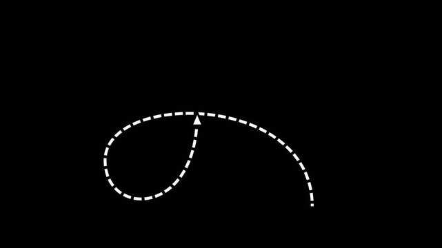 White Dashed Circular Return Pointer Screen Blend Overlay