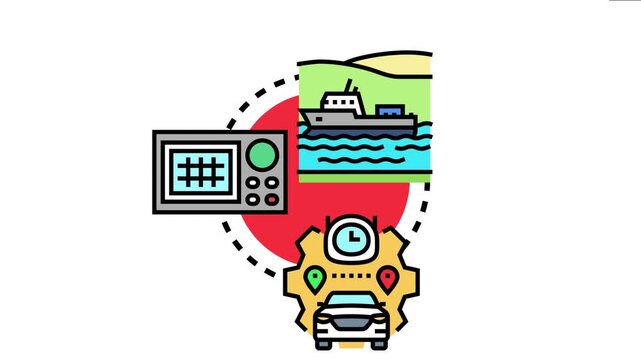 Global logistics and navigation systems connecting land and sea routes, depicting efficient transport planning and communication across various travel modes