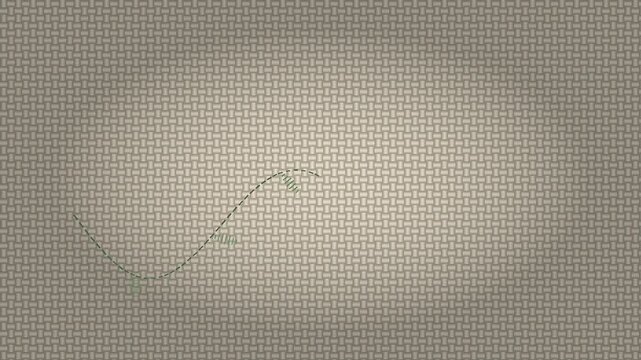 Hand embroidered botanical vine stitching onto linen seamless loop craft concept