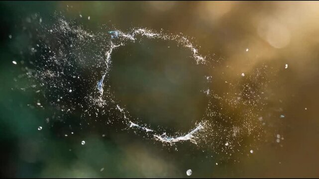 Water ring with water droplets, suitable for use in various contexts, such as advertising, education, or design