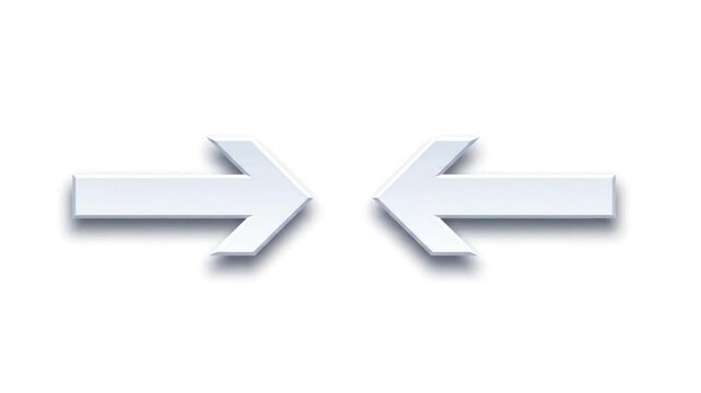 White arrows pointing in various directions on a white background