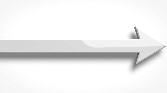 Three glossy white arrows pointing right against a white background