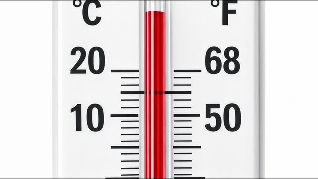 A thermometer displaying the temperature of a hot day