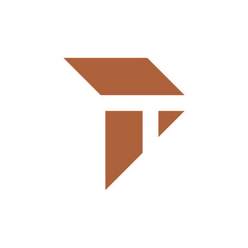 Letter T Negative Space Forward Shift Logo