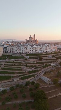Aerial View of Locorotondo Old Town at Sunrise, Puglia, Italy
