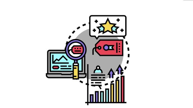 Opinion analytics report concept data analysis, customer feedback evaluation, and market research for business development, informing effective strategy formulation