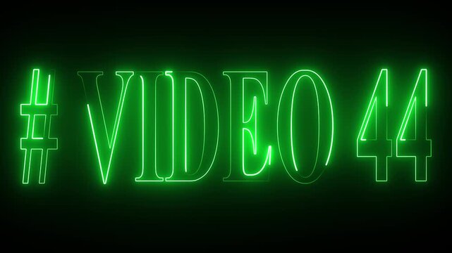 VIDEO - 44 text font with neon light . Video Neon Text advertisement promo animation video with dark background . Glowing neon text animation.