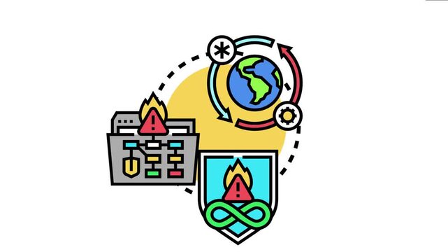 Operational resilience management concept a continuous cycle of protecting global business operations from disruptions. Ensuring stability. Adapting to crisis. And maintaining continuity