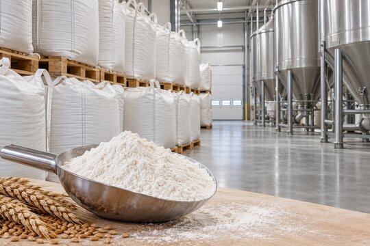 wheat flour in food factory