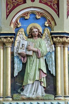 Angel, pulpit in the parish church of the Holy Trinity in Trojstvo, Croatia