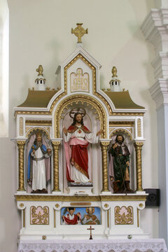 Altar of the Sacred Heart of Jesus in the parish church of the Holy Trinity in Trojstvo, Croatia