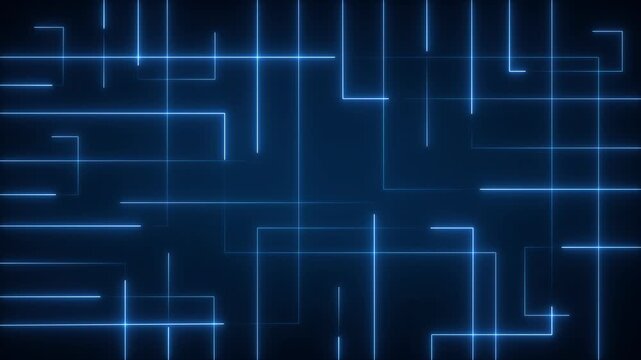 Circuit board pattern animation displays interconnected data paths. High speed computer processor hardware runs circuit board pattern animation. Modern motherboard systems drive pattern.