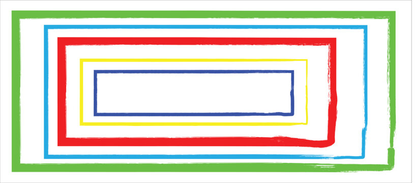 Abstract background featuring a series of colorful nested rectangular frames in vibrant shades of green blue red and yellow