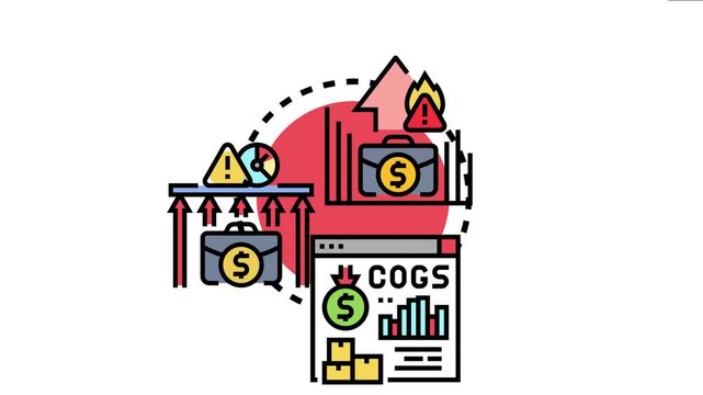 Operating expense concept business costs increasing and decreasing, managing financial budgeting for income, profit, and loss analysis
