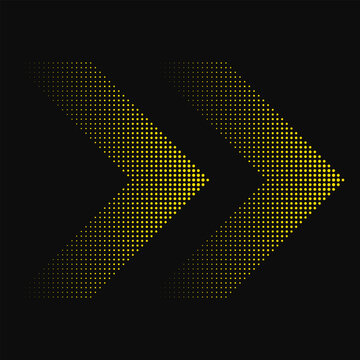 Two Yellow Linear Halftone Dot Chevrons