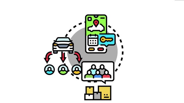Transportation services framework concept a digital platform connecting users for ride sharing, carpooling, and deliveries, optimizing mobility solutions and logistics distribution