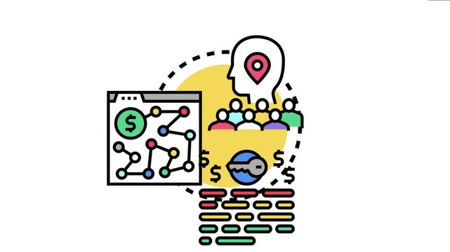 Open marketing strategy connecting a target audience with online advertising, content optimization, and key performance indicators for business growth and successful outreach