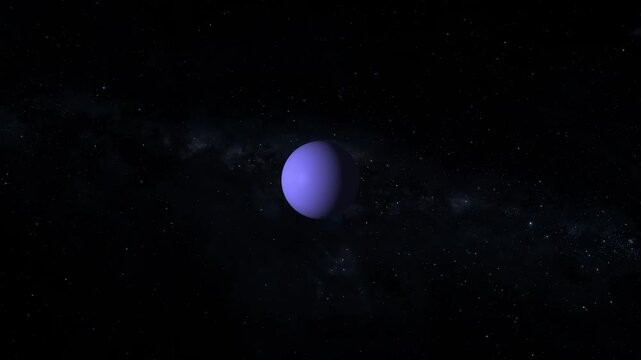 Planet in space animation floats beside distant stars and nebulae. Deep astronomical cosmos views highlight this planet in space animation. Celestial solar system orbits frame the planet.