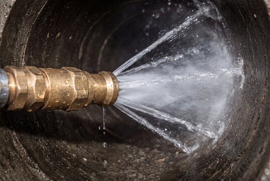High Pressure Water Jet Nozzle Cleaning Concrete Sewer Pipe